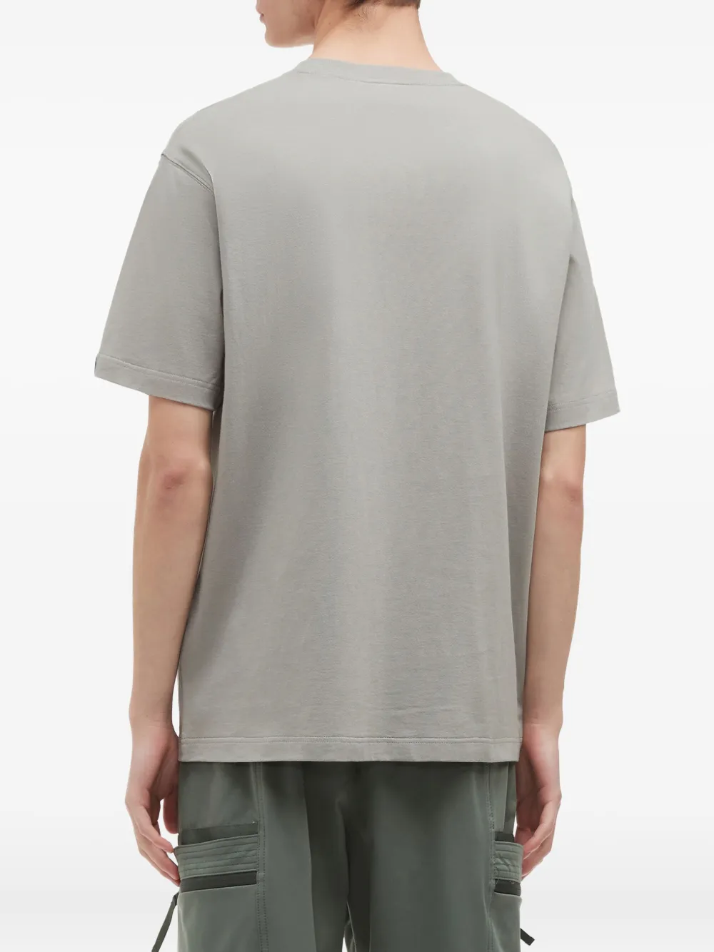 Fingercroxx Embroidered-logo T-shirt In Gray