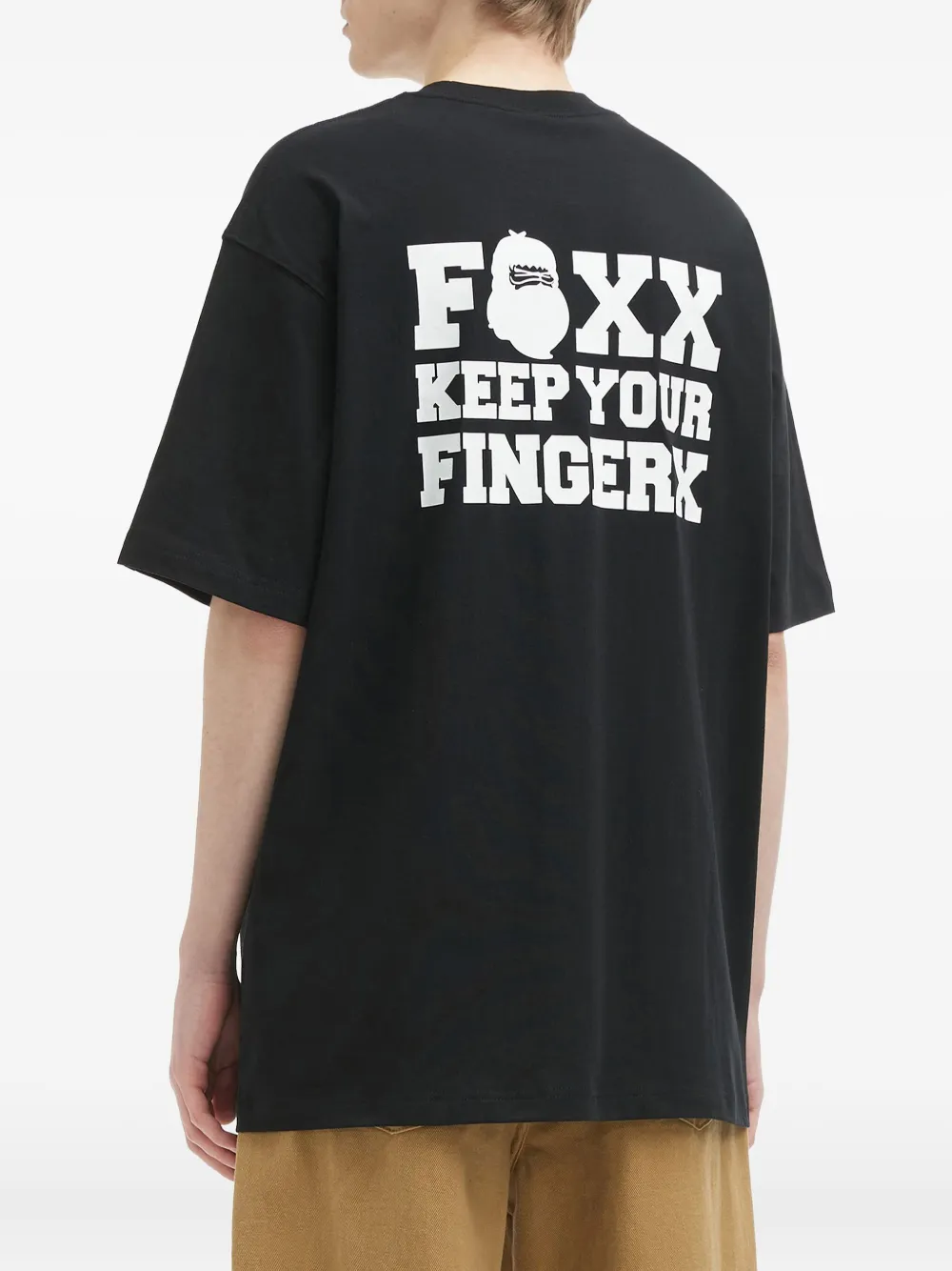 Fingercroxx Graphic-print Cotton T-shirt In Black