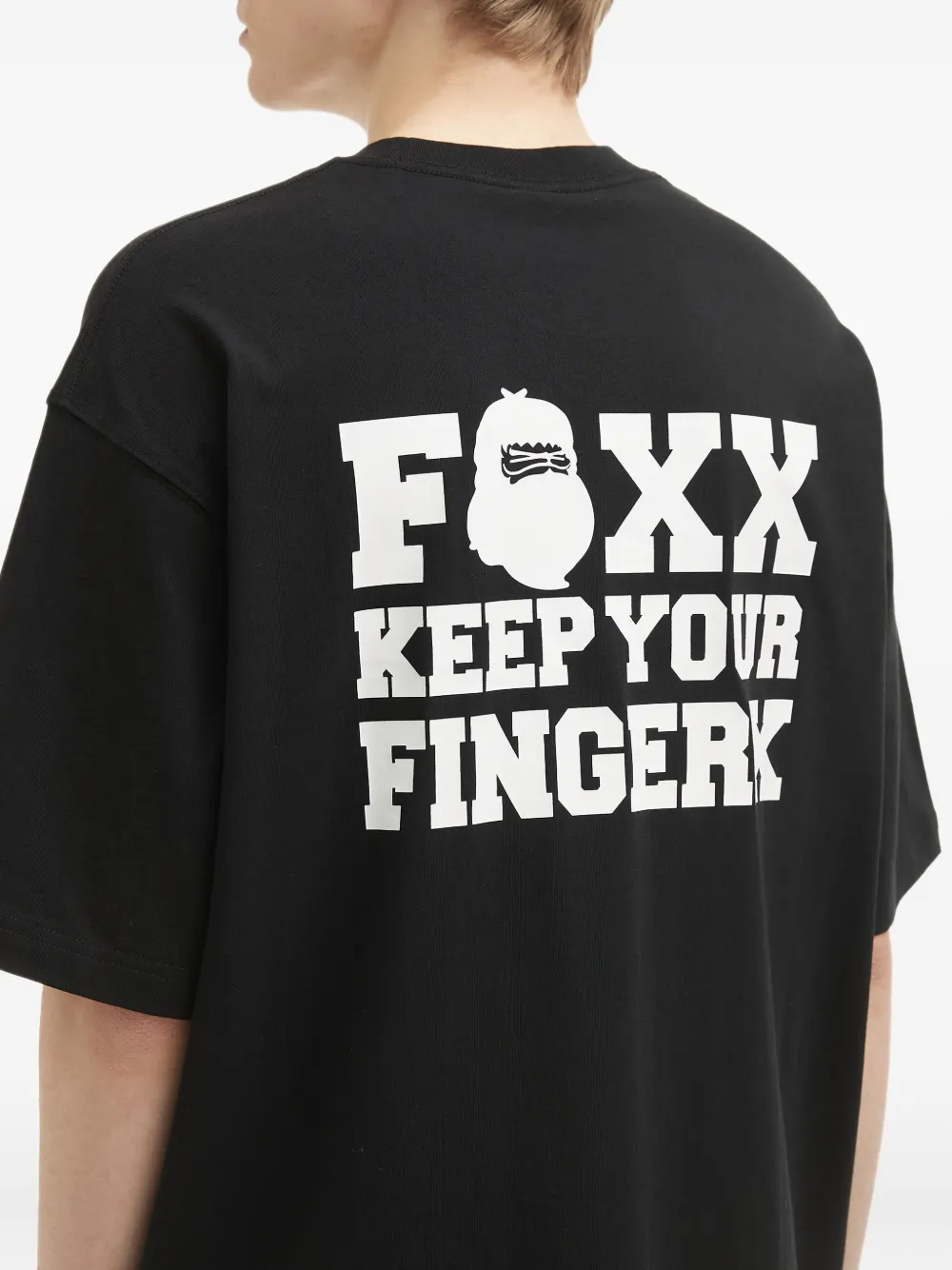 Fingercroxx Graphic-print Cotton T-shirt In Black