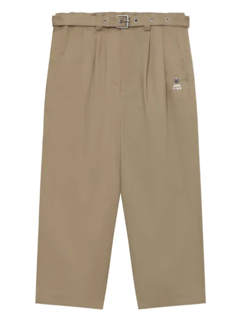 BAPE BLACK *A BATHING APE® pleated belted trousers