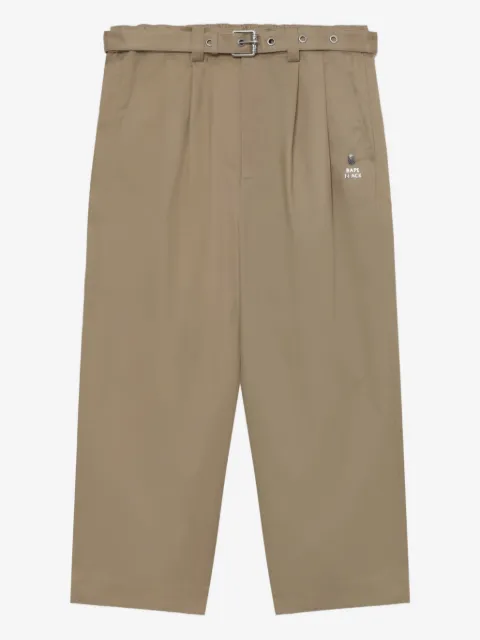 A BATHING APE® pleated belted trousers