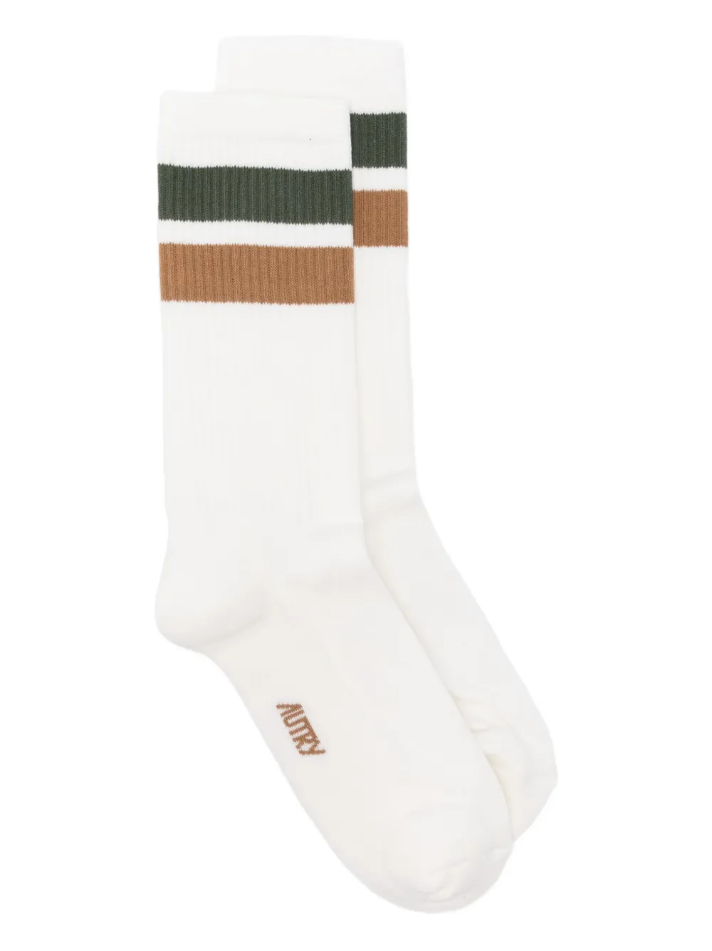 Autry Stripe Detail Cotton-blend Socks In White