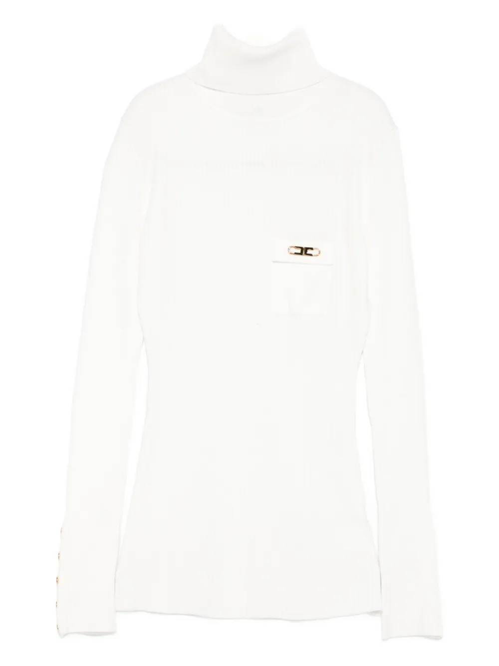Elisabetta Franchi ribbed roll-neck sweater Wit