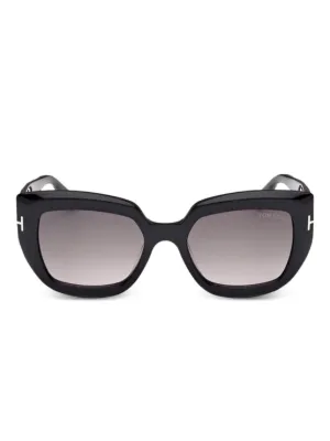 TOM FORD Eyewear ラウンドフレーム サングラス | ブラック | FARFETCH JP