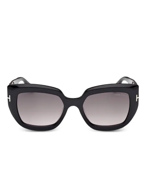 TOM FORD ブラックラウンドサングラス TOM FORD Eyewear グラデーション ラウンドサングラス