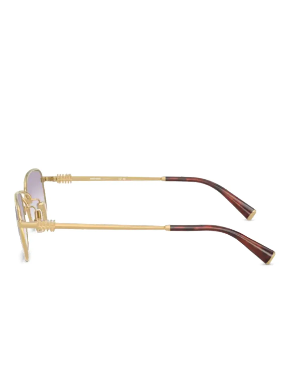 Miu Miu Eyewear Zonnebril met rechthoekig montuur - Goud
