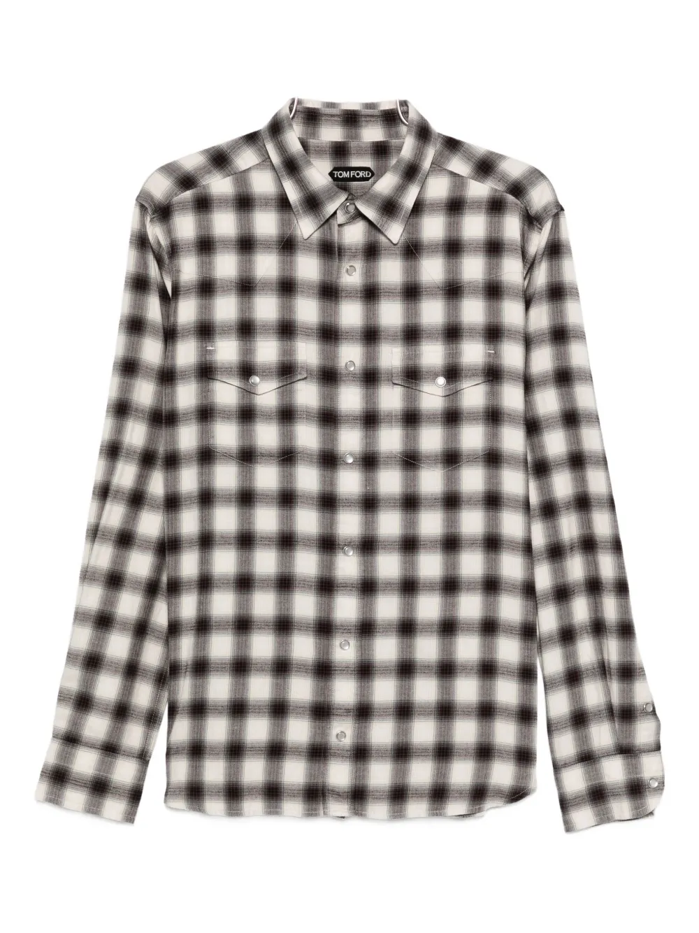 TOM FORD checked pocket shirt - ブラウン TOM FORD checked pocket shirt - ブラウン