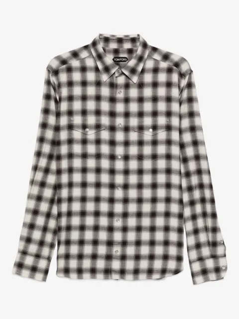 TOM FORD checked flap-pocket Western shirt