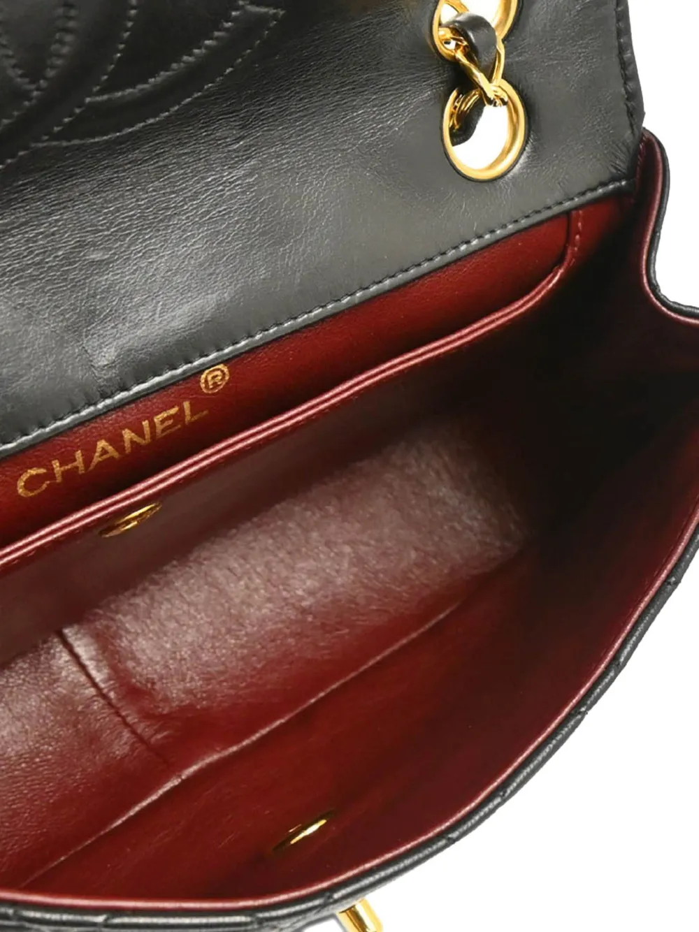 Pre-owned Chanel 1990 Flap Shoulder Bag In Black