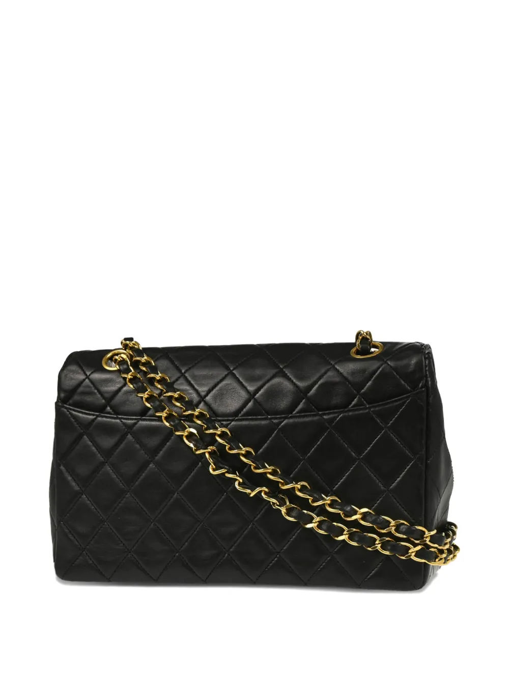Pre-owned Chanel 1990 Flap Shoulder Bag In Black