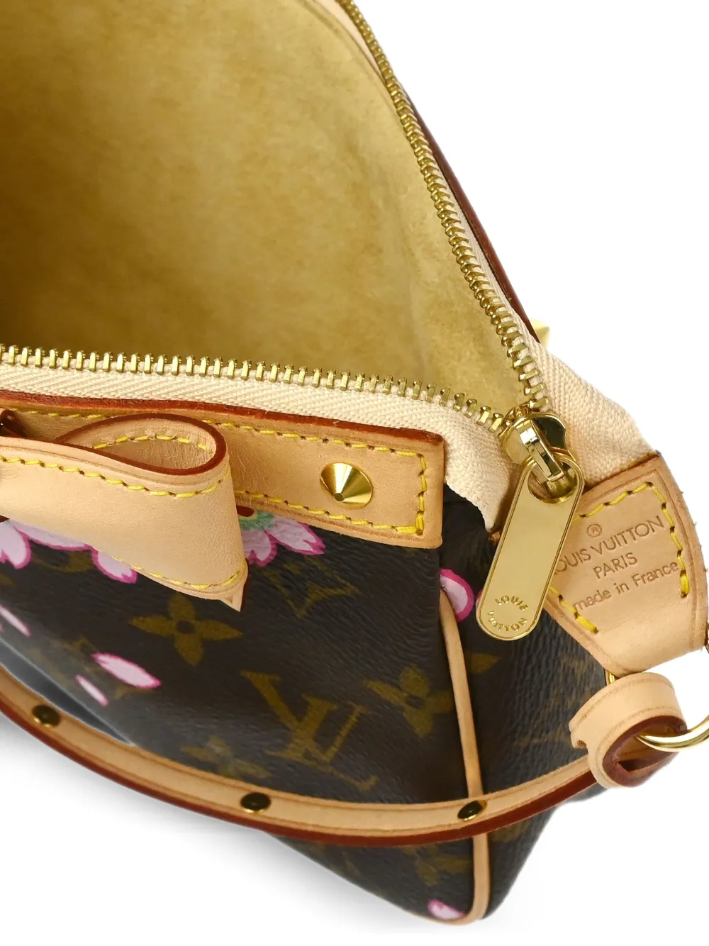 Pre-owned Louis Vuitton X Takashi Murakami 2003 Cherry Blossom Pochette Accessoires Handbag In Brown