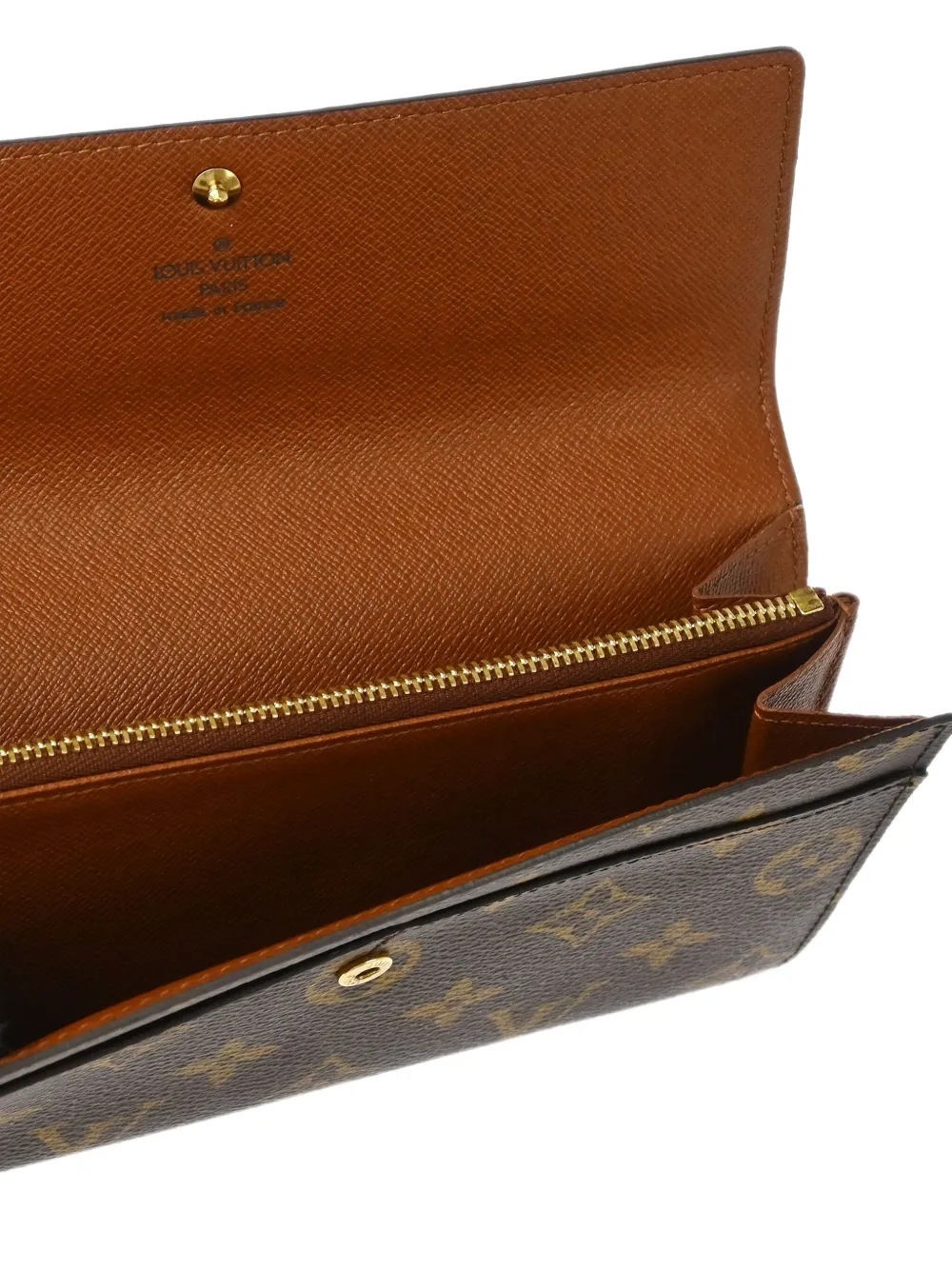 Pre-owned Louis Vuitton 2003 Porte Monnaie Wallet In Brown
