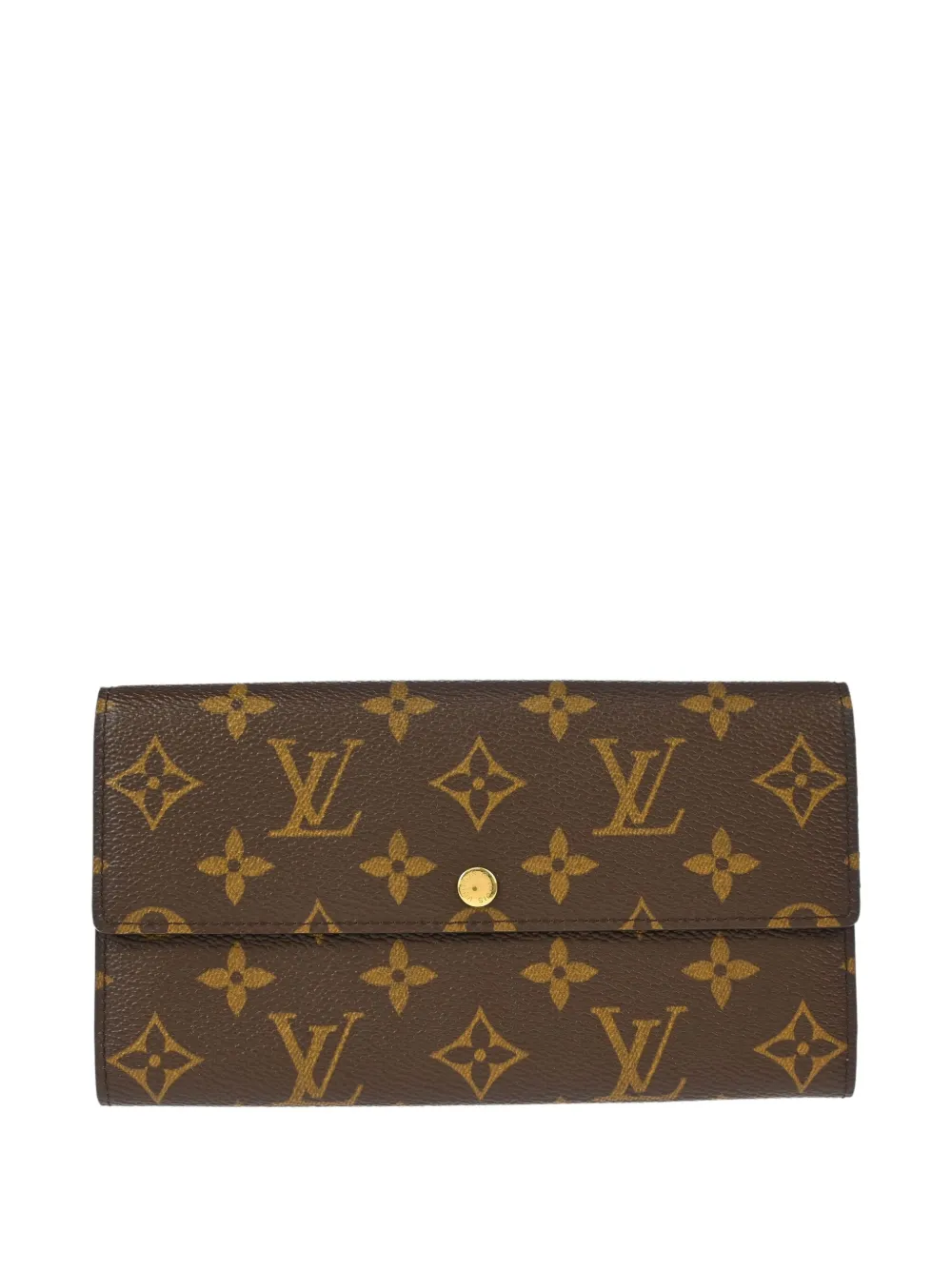 Pre-owned Louis Vuitton 2003 Porte Monnaie Wallet In Brown