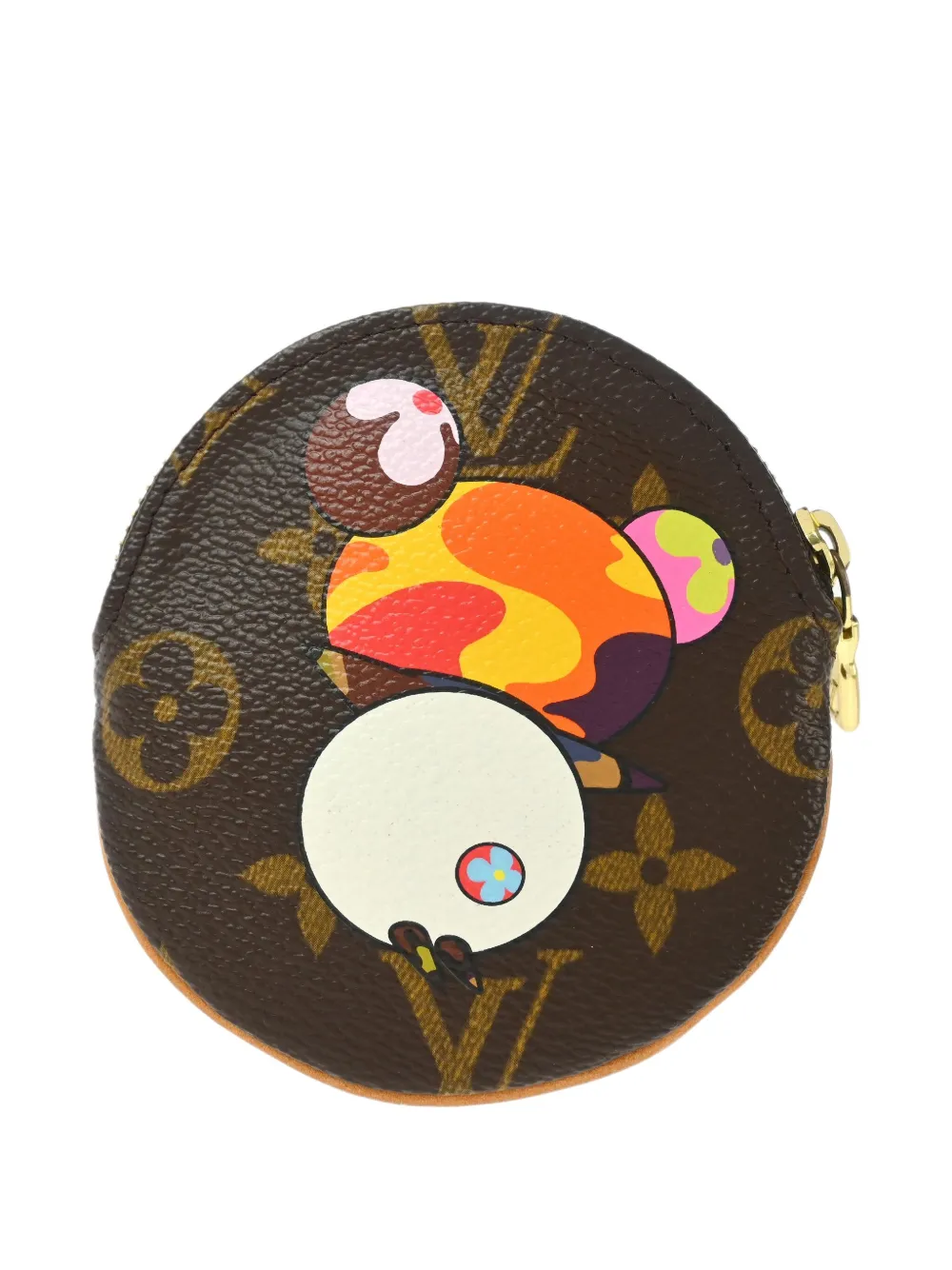 Pre-owned Louis Vuitton 2004 Panda Rond Coin Wallet In Brown