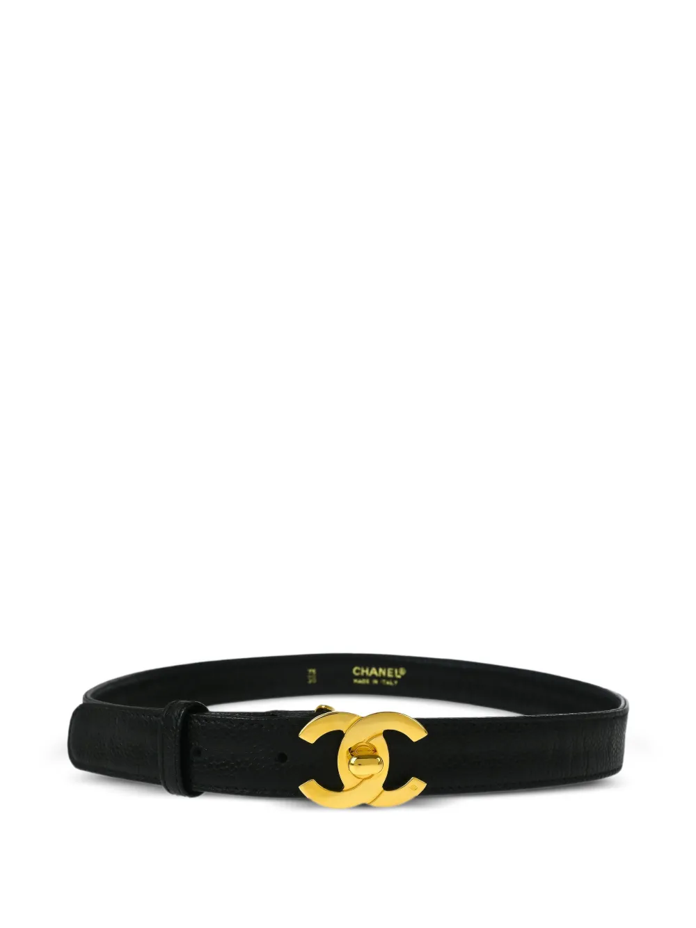 CHANEL Pre-Owned 1990-2000s Interlocking CC-turnlock belt - ブラック CHANEL Pre-Owned 1990-2000s Interlocking CC-turnlock belt - ブラック