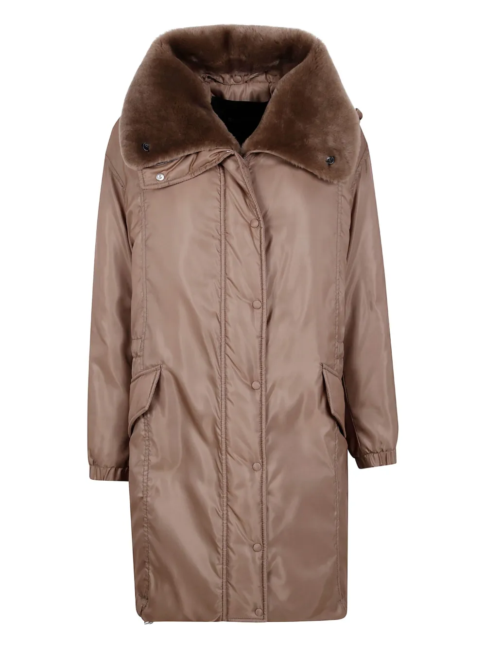 faux-fur hooded coat