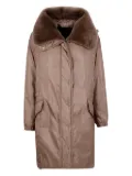 Blancha faux-fur hooded coat - Brown