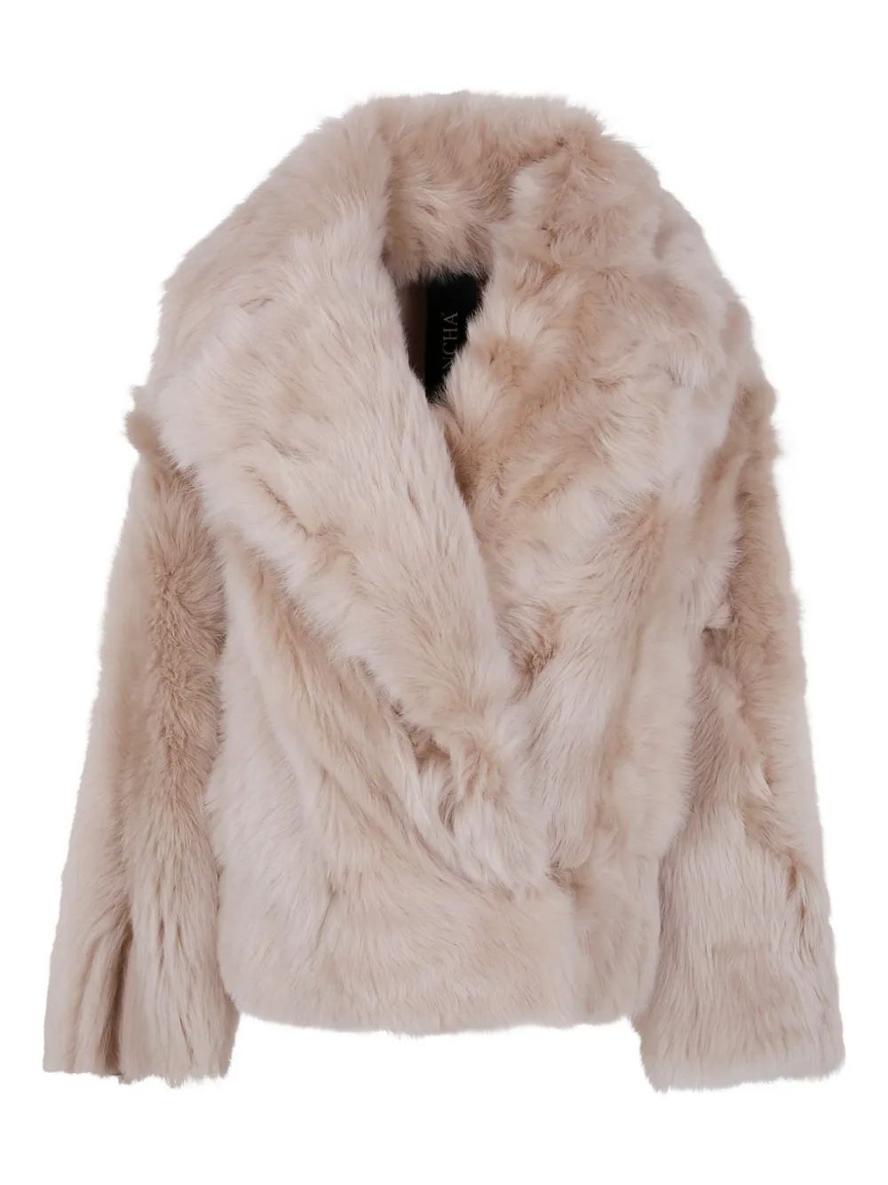 wide-lapel shearling jacket