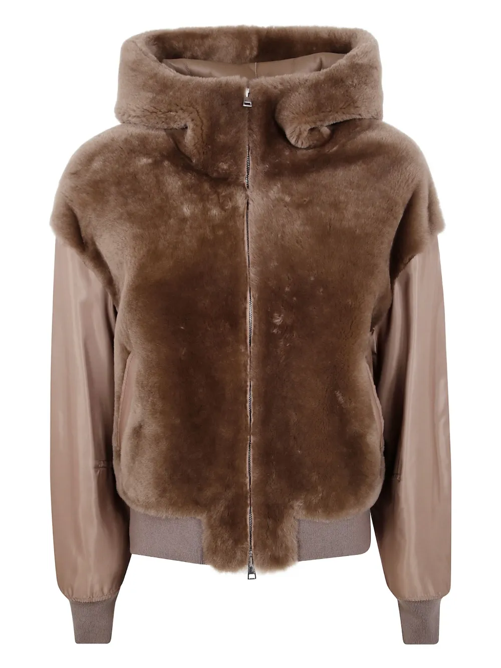 paneled hooded jacket