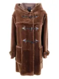 Blancha hooded toggle-fastening coat - Brown