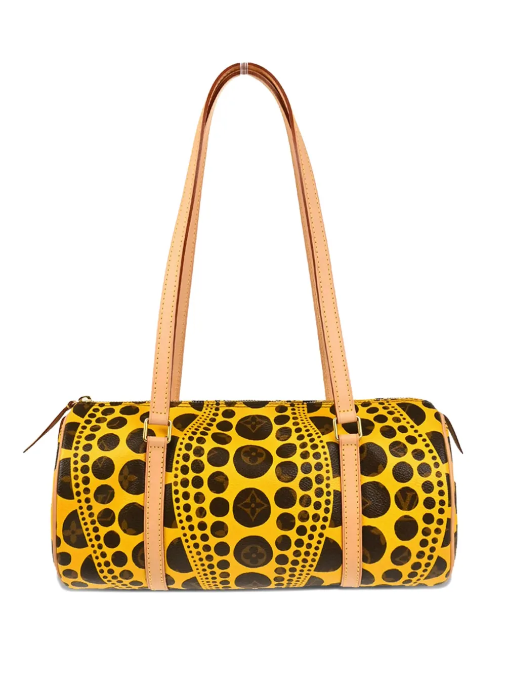 Pre-owned Louis Vuitton X Yayoi Kusama 2012 Dots Infinity Papillon Handbag In Yellow