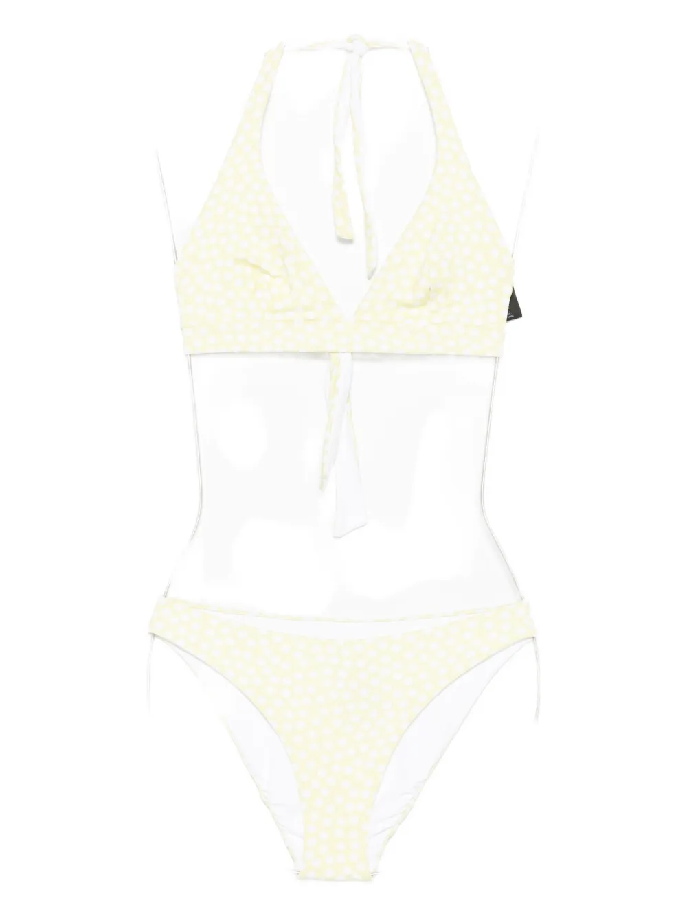 Fisico polka-dot halter-neck bikini Groen