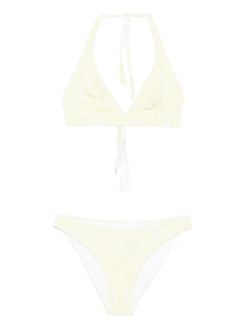 Fisico polka-dot halter-neck bikini