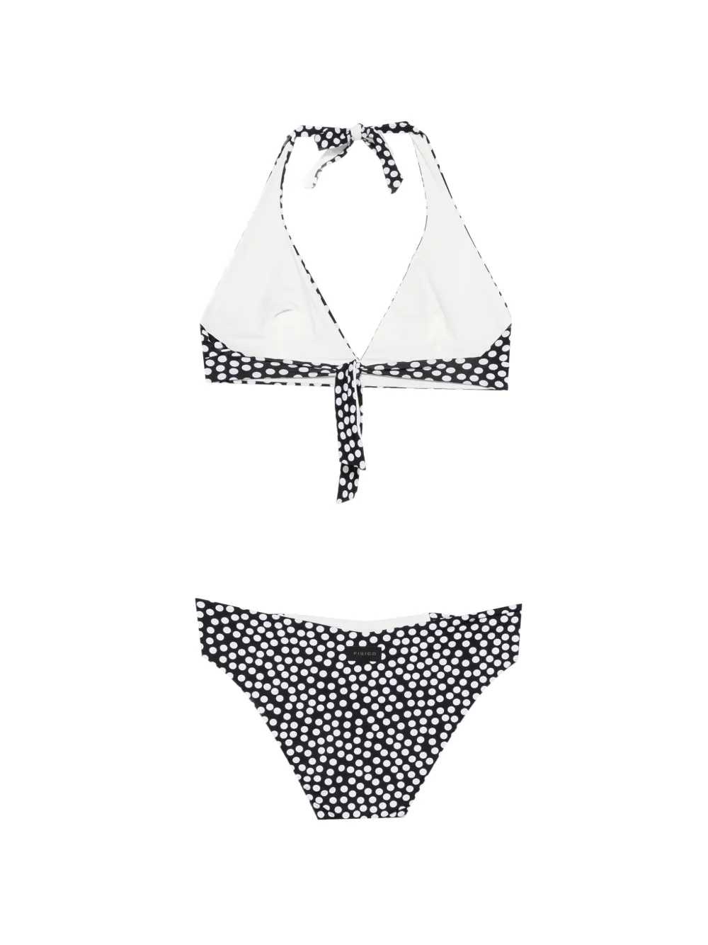 Fisico Bikini met stippen en halternek Zwart