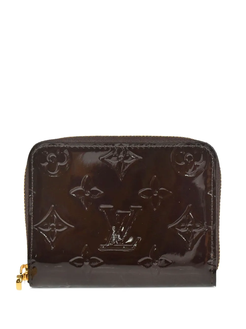Pre-owned Louis Vuitton 2019 Vernis Zippy Coin Wallet In Brown