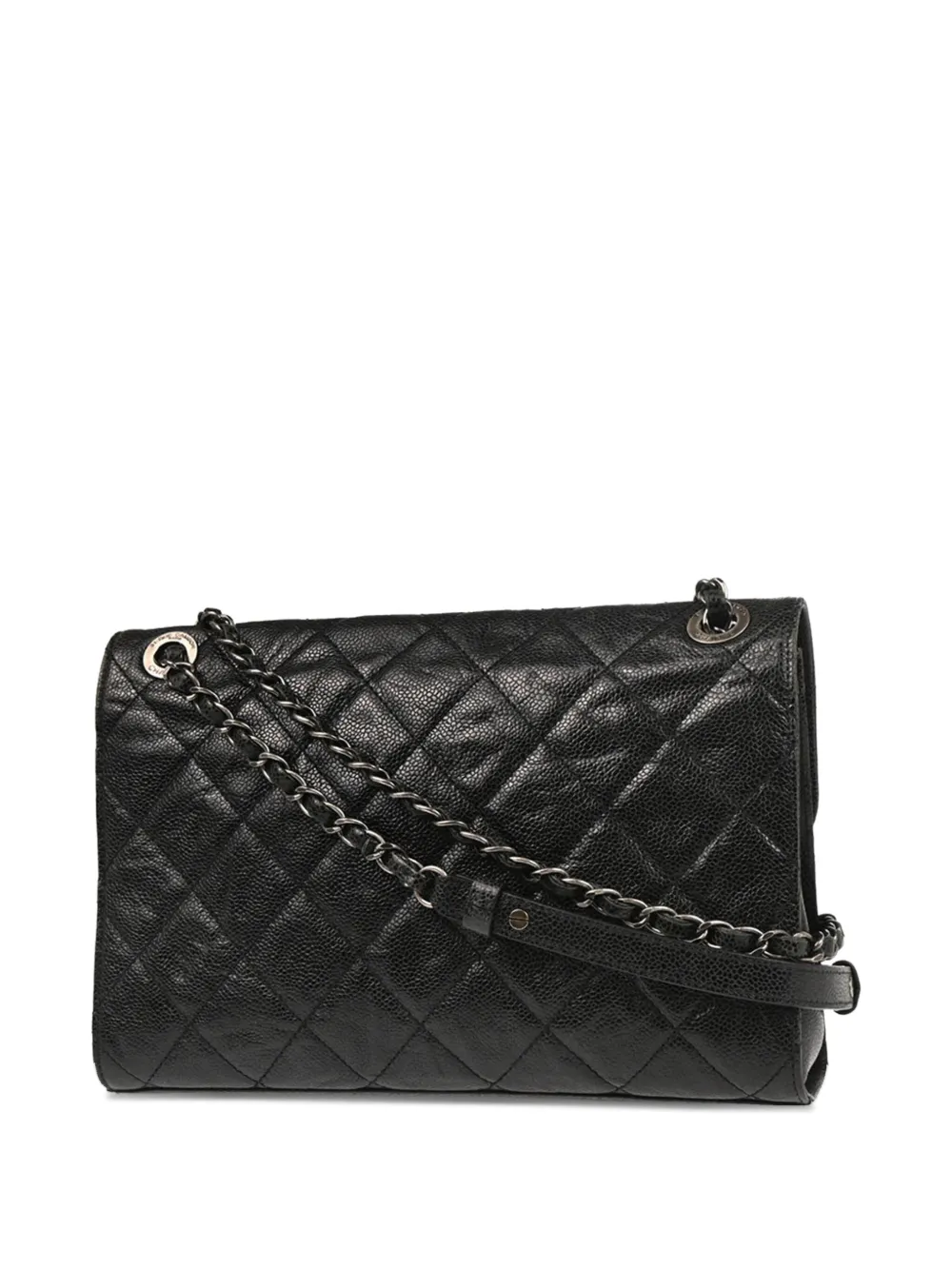 Pre-owned Chanel 2014 Double Flap Shoulder Bag In Black