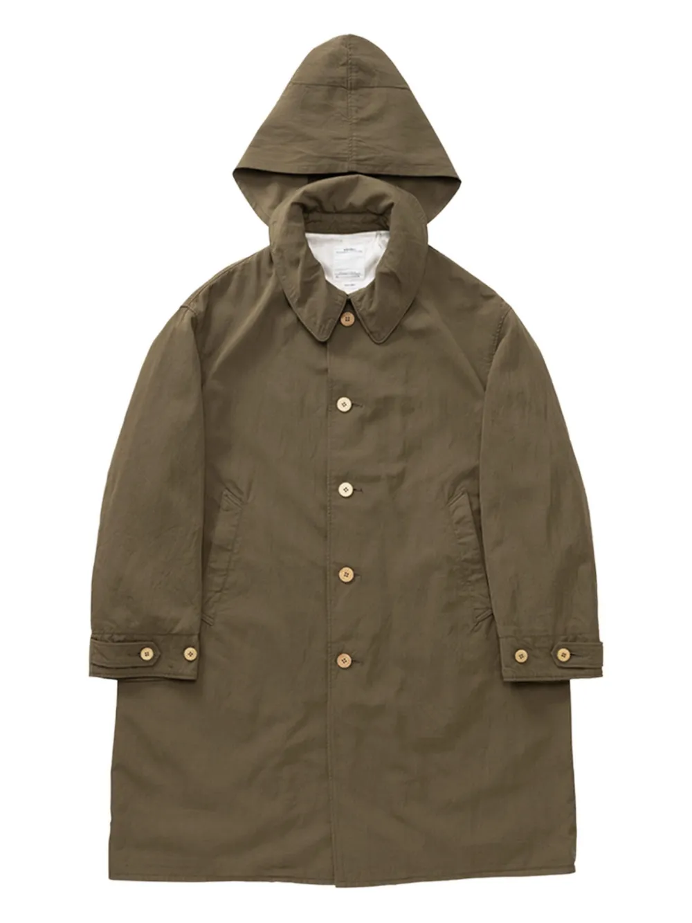 visvim Jas met capuchon en knopen Groen