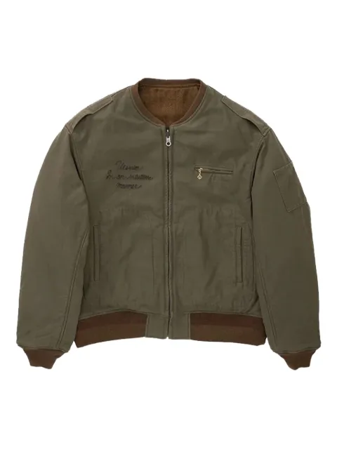 visvim embroidered ribbed bomber jacket