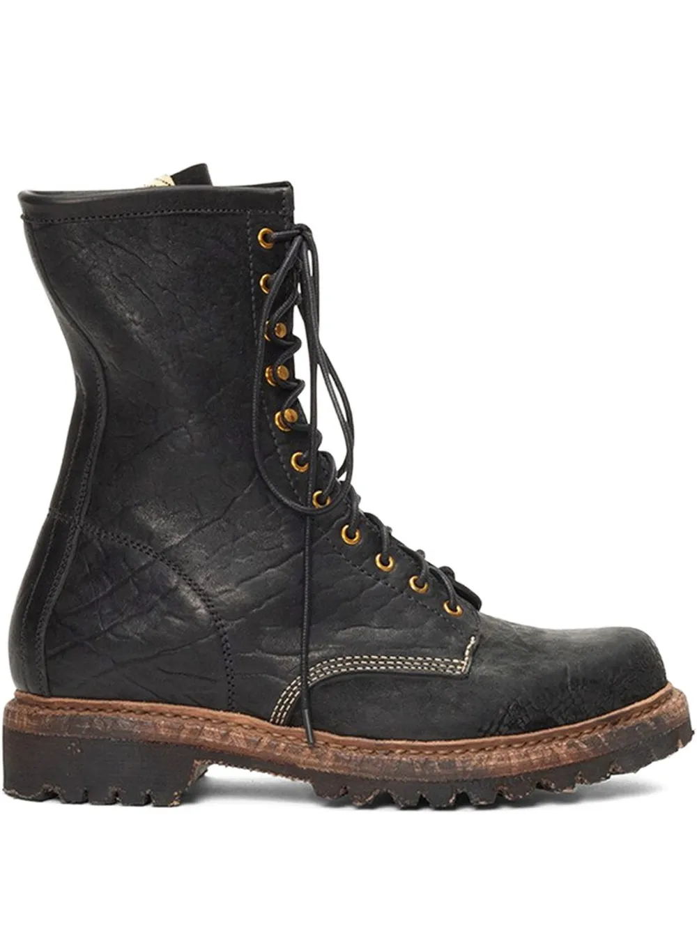 Visvim Scout lace-up leather boots Black
