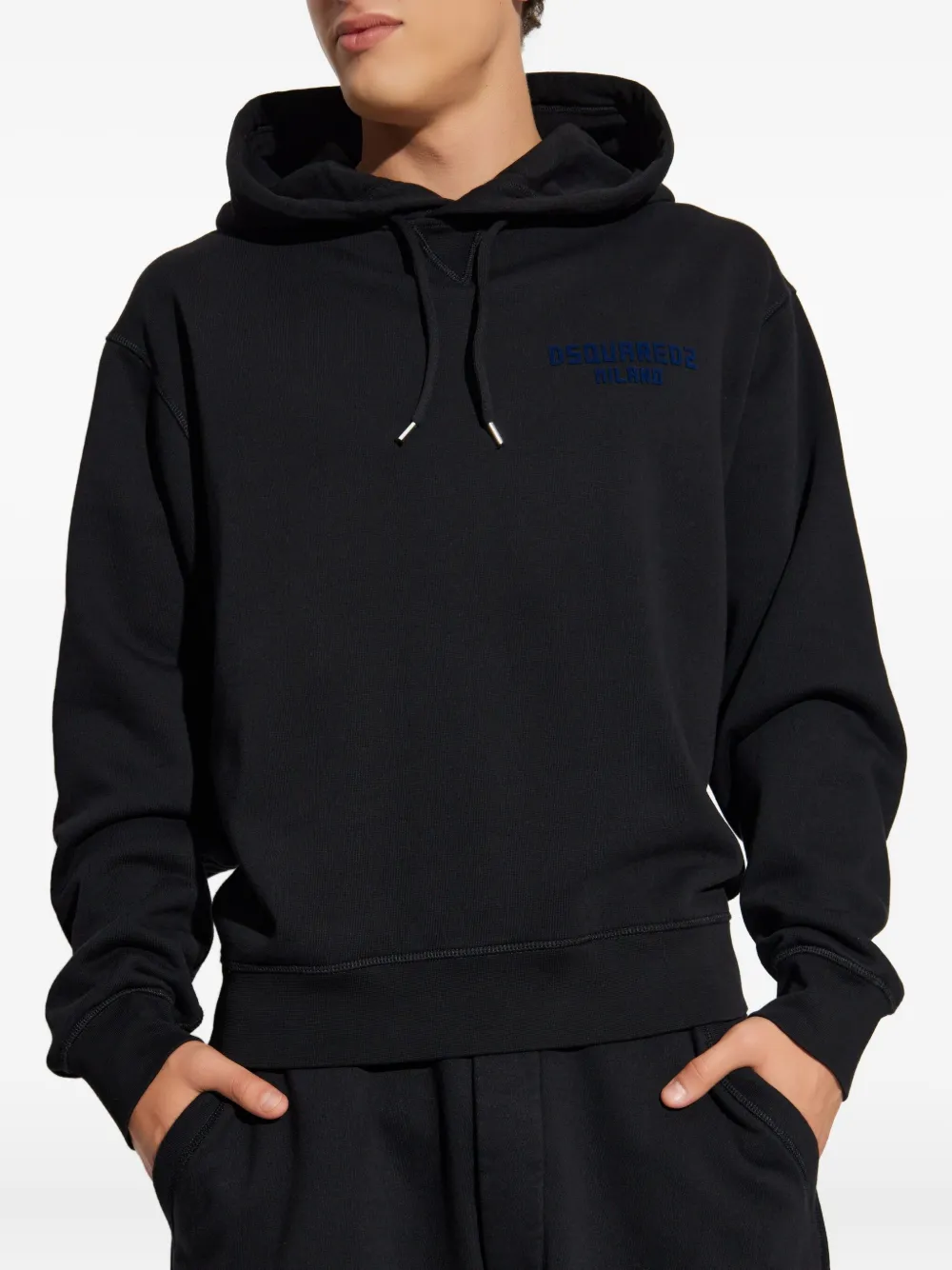 DSQUARED2 Hoodie met logoprint Zwart