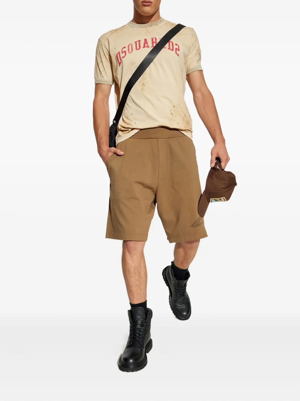 DSQUARED2 logo-print cotton shorts Bruin