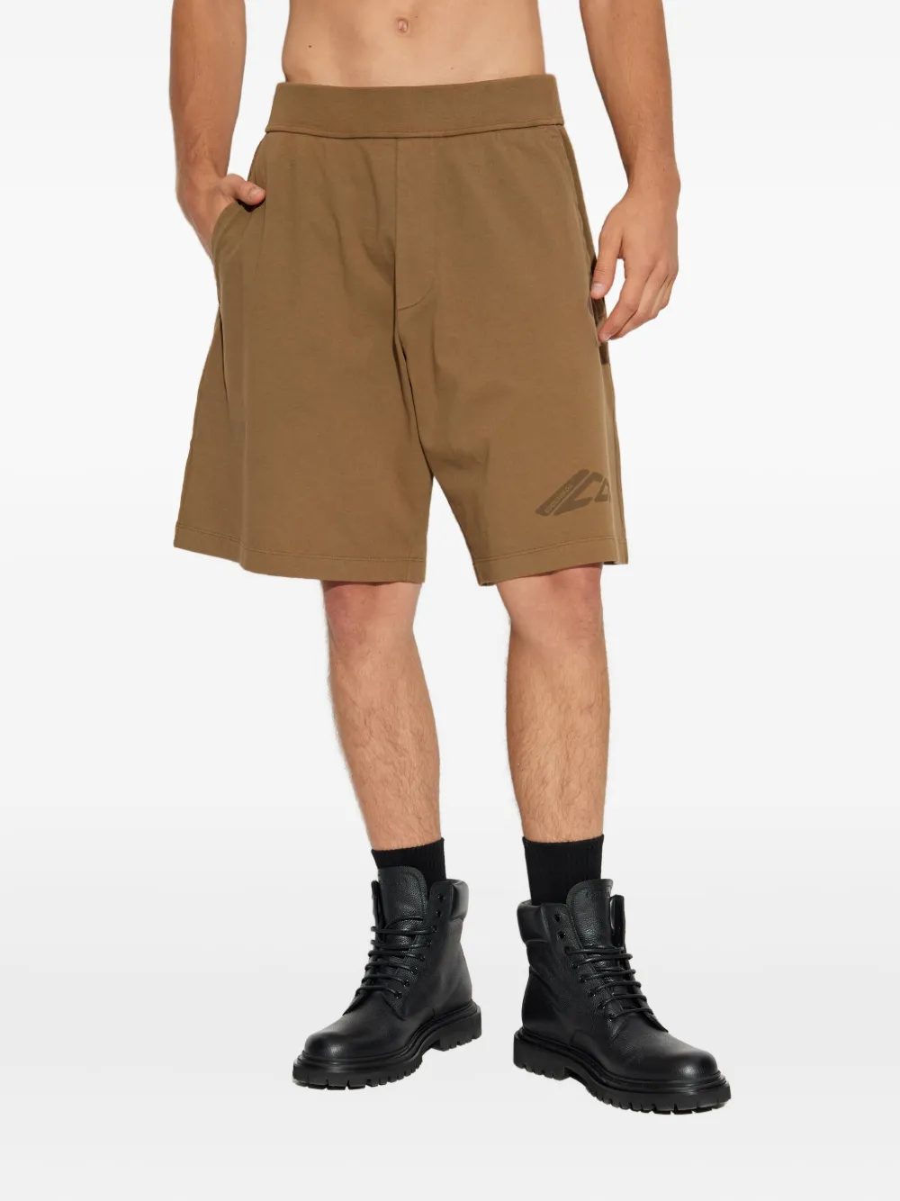 DSQUARED2 logo-print cotton shorts Bruin
