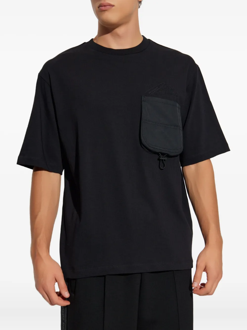 DSQUARED2 embroidered pocket T-shirt Zwart