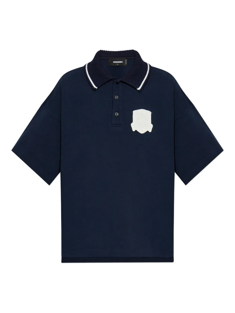 Dsquared2 Logo-patch Polo Shirt In Blue
