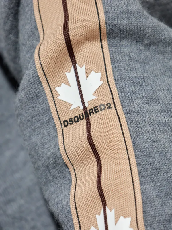 ディースクエアード　ロングカーディガン　グレー nAvy フェザーロングカーディガン レディース