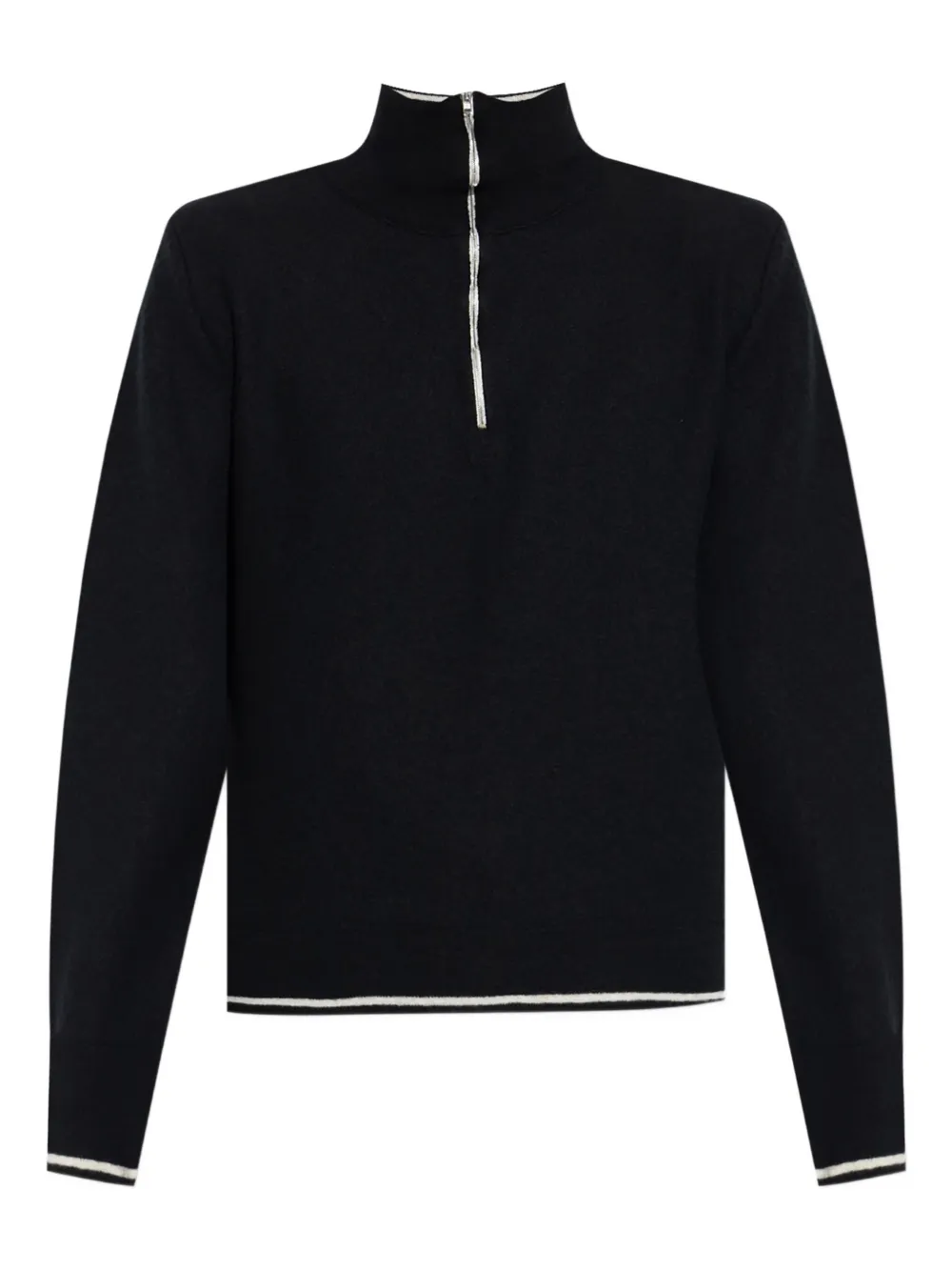 Maison Margiela Trui met hoge hals en rits Zwart
