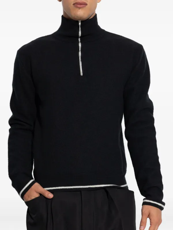 Maison Margiela ジッパー付きハイネックセーター L Maison Margiela high-neck front-zip Sweater | Black | FARFETCH AO