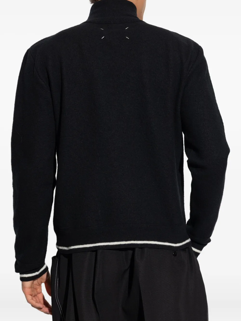 Maison Margiela Trui met hoge hals en rits Zwart