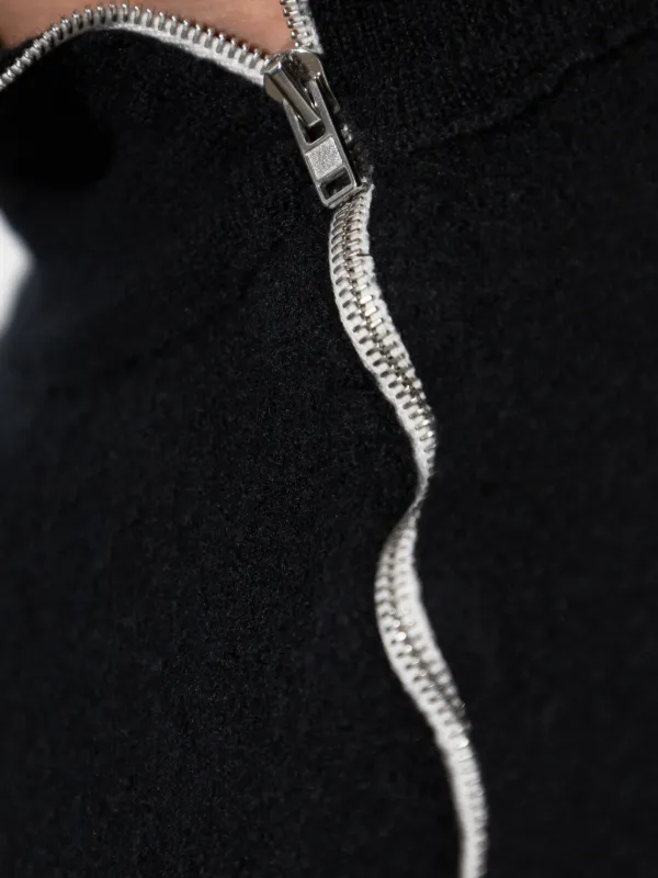 Maison Margiela high-neck front-zip Sweater | Black | FARFETCH AO