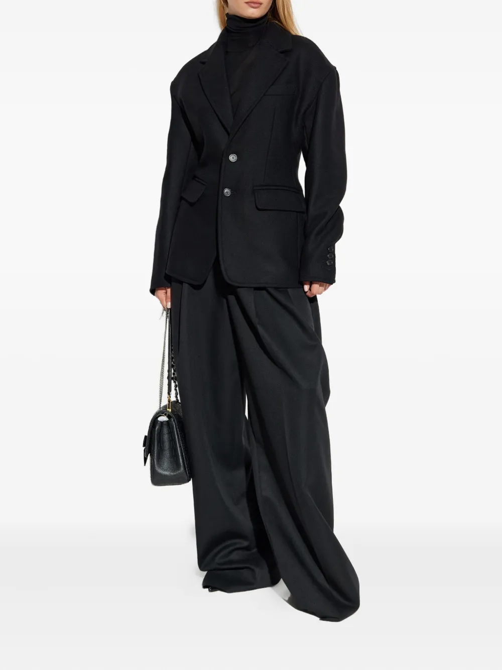 DSQUARED2 two-button wool-blend jacket Zwart