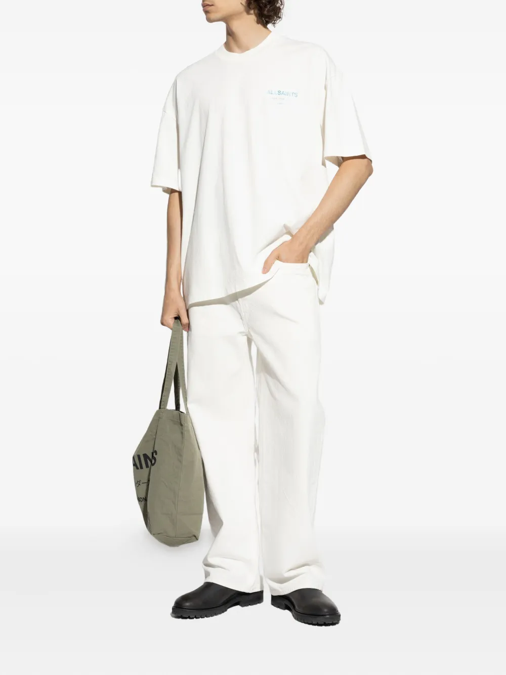 AllSaints Underground T-shirt met logo Wit