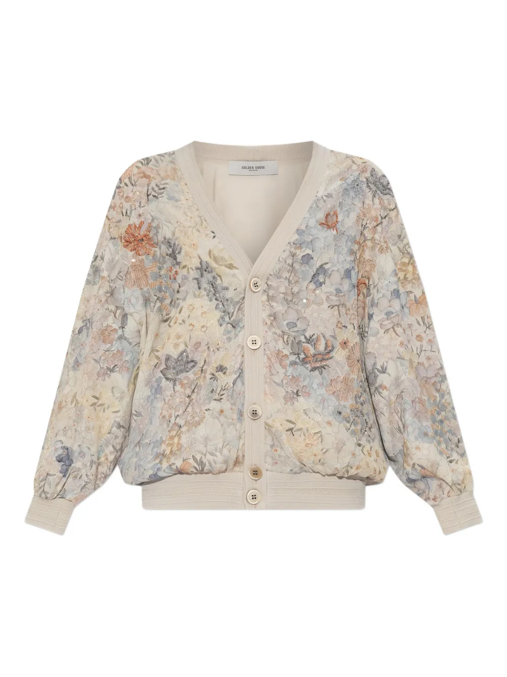 Golden Goose floral sequin-embellished cardigan Beige