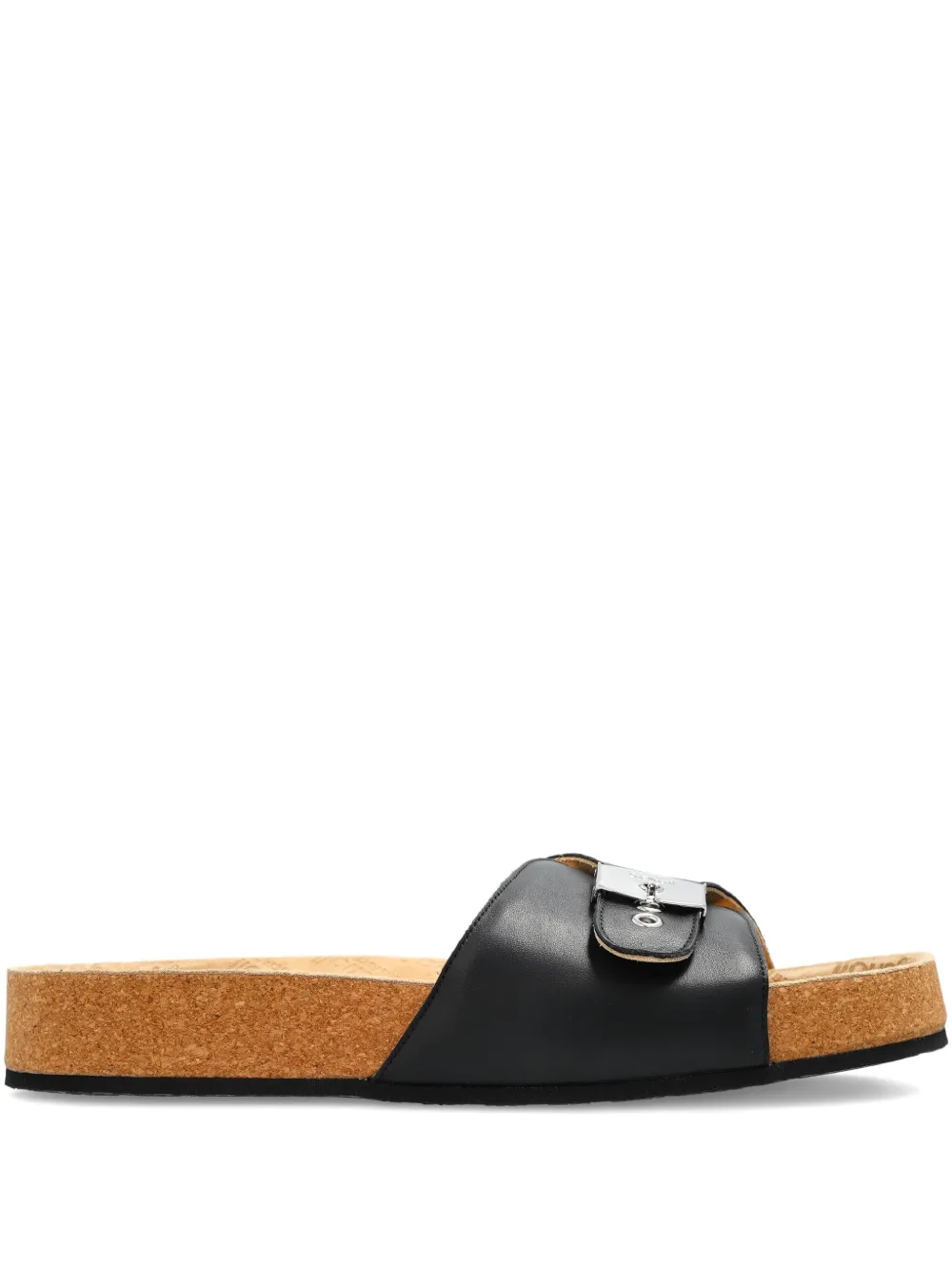 Balenciaga buckle-fastening leather slides Black
