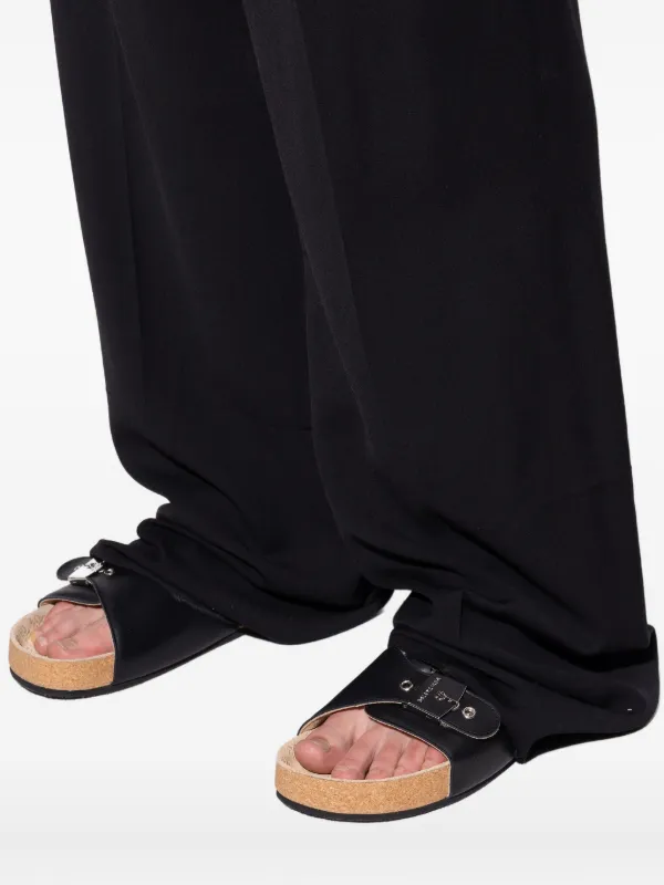 BALENCIAGA サンダル ブラック サイズ42 レザー足形デザインcm28 Balenciaga x Scholl buckle-fastening Leather Slides | ブラック