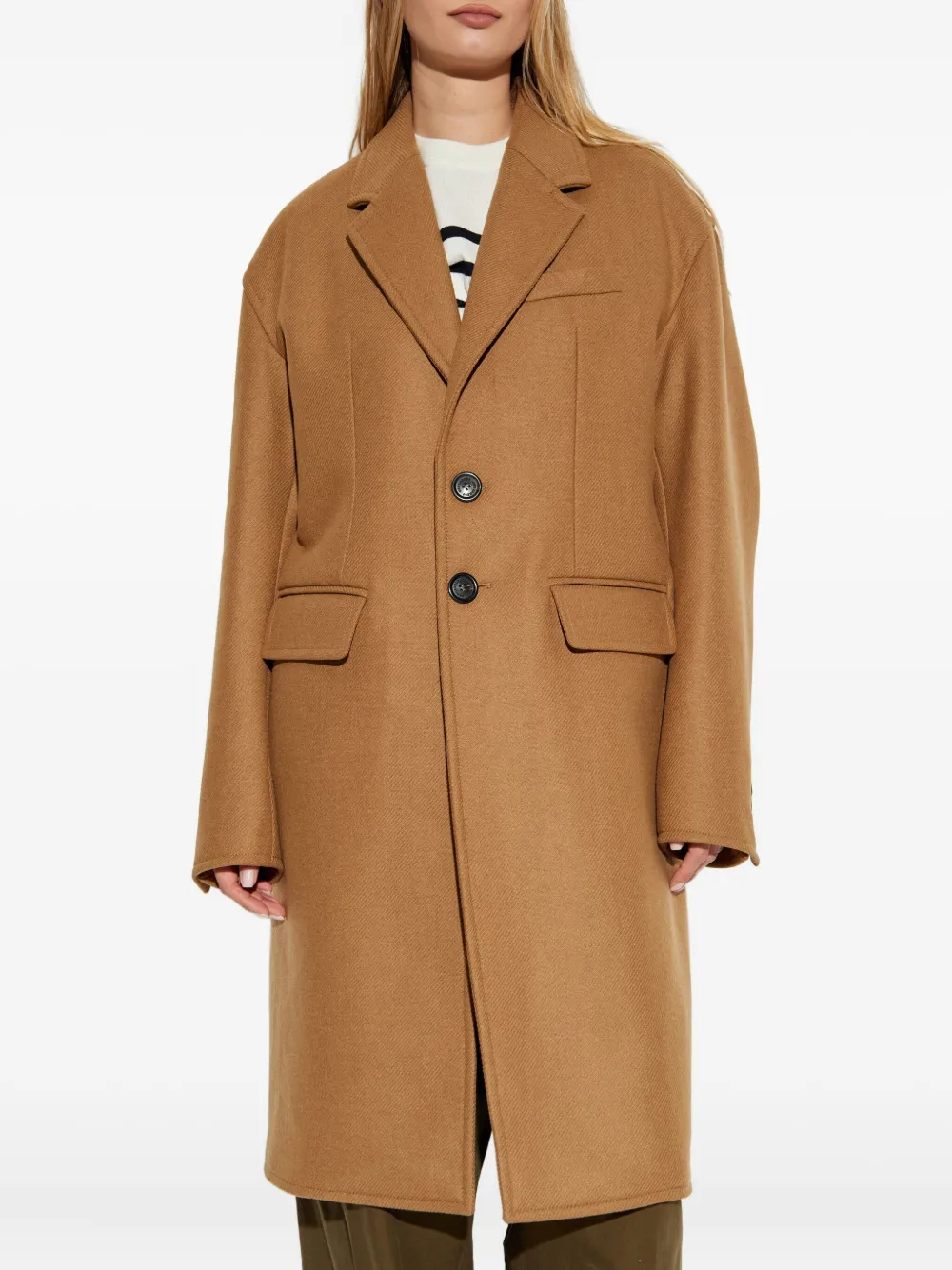 DSQUARED2 button-fastening wool-blend coat Beige