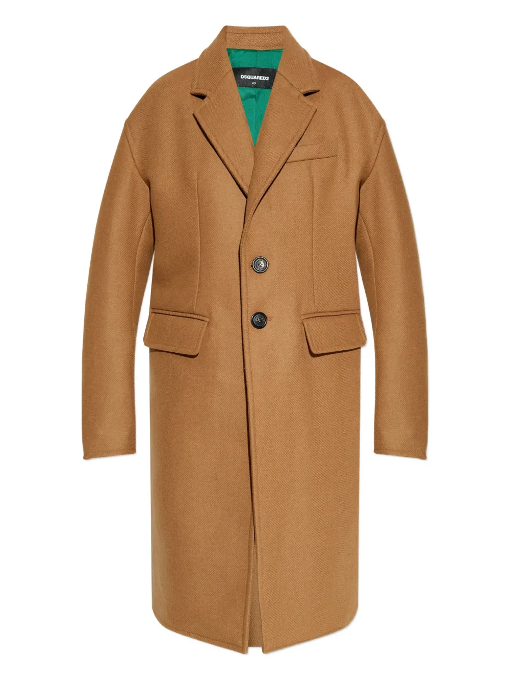DSQUARED2 button-fastening wool-blend coat Beige